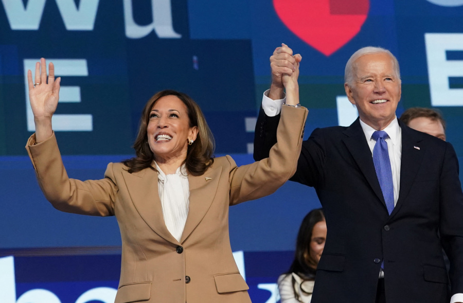 Harris Says Biden Courageous for Choosing to Step Aside