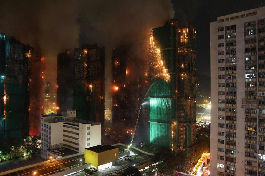 Hong Kong tower fire toll rises to 44, police arrest three