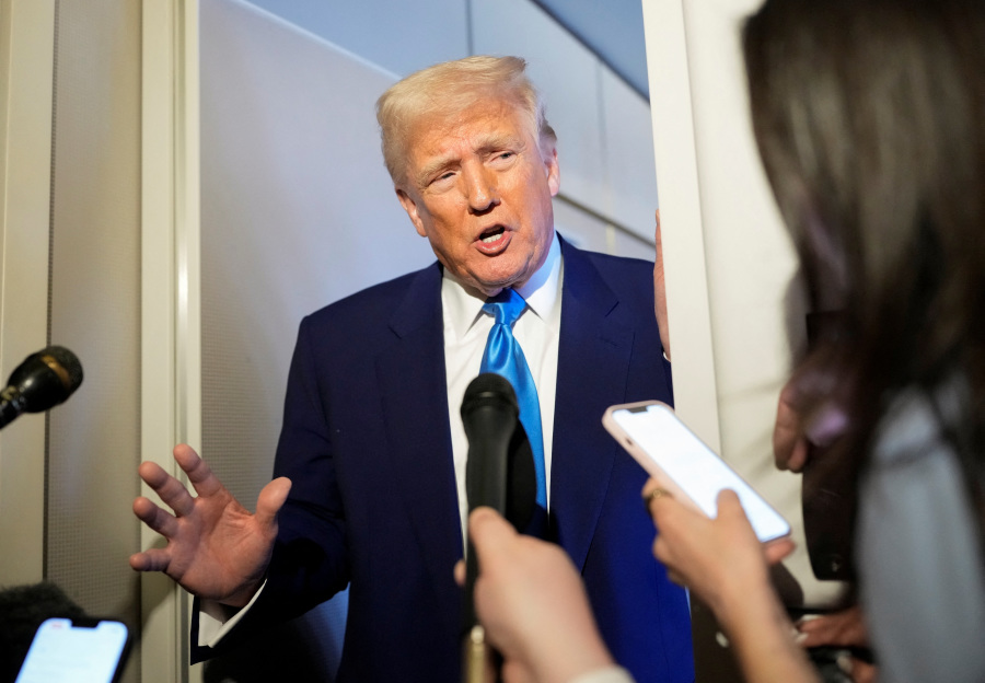 Trump, asked about markets, says sometimes you have to take medicine