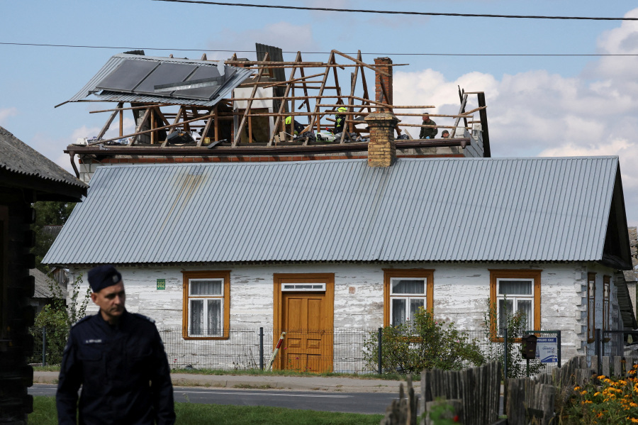 Polish missile likely hit house during Russian drone incursion, says minister