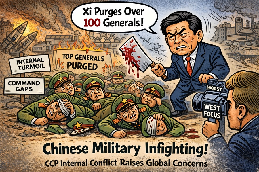Xi “Purges” Over 100 Generals as the West Focuses on CCP Infighting