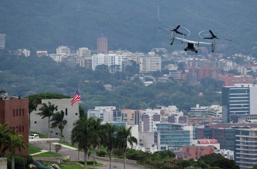 US conducts military drill over Venezuelan capital Caracas
