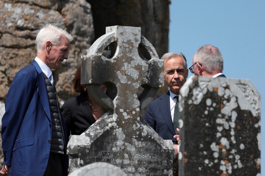 Canadian Prime Minister Carney visits grandparents Irish village on eve of G7