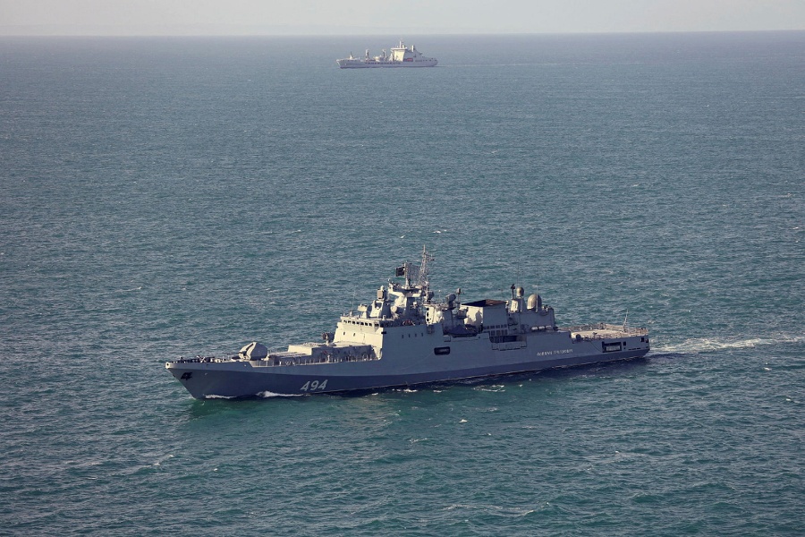 Russian frigate fires warning shots near UK waters to avert yacht collision